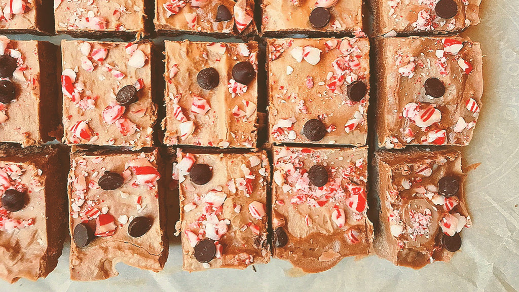 Chocolate Protein Candy Cane Freezer Fudge